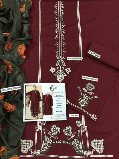 URGE,AIR JET 90/70 LAWN Embroidered Dress