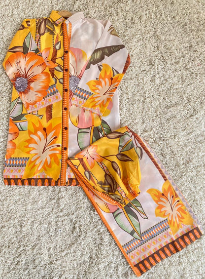 New arrival stitched 2 piece printed shirt and  trouser