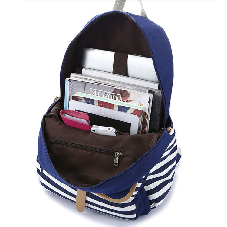 Girls imported canvas school bag pack with strips
