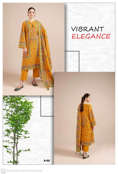 Ladies printed Karandi dress