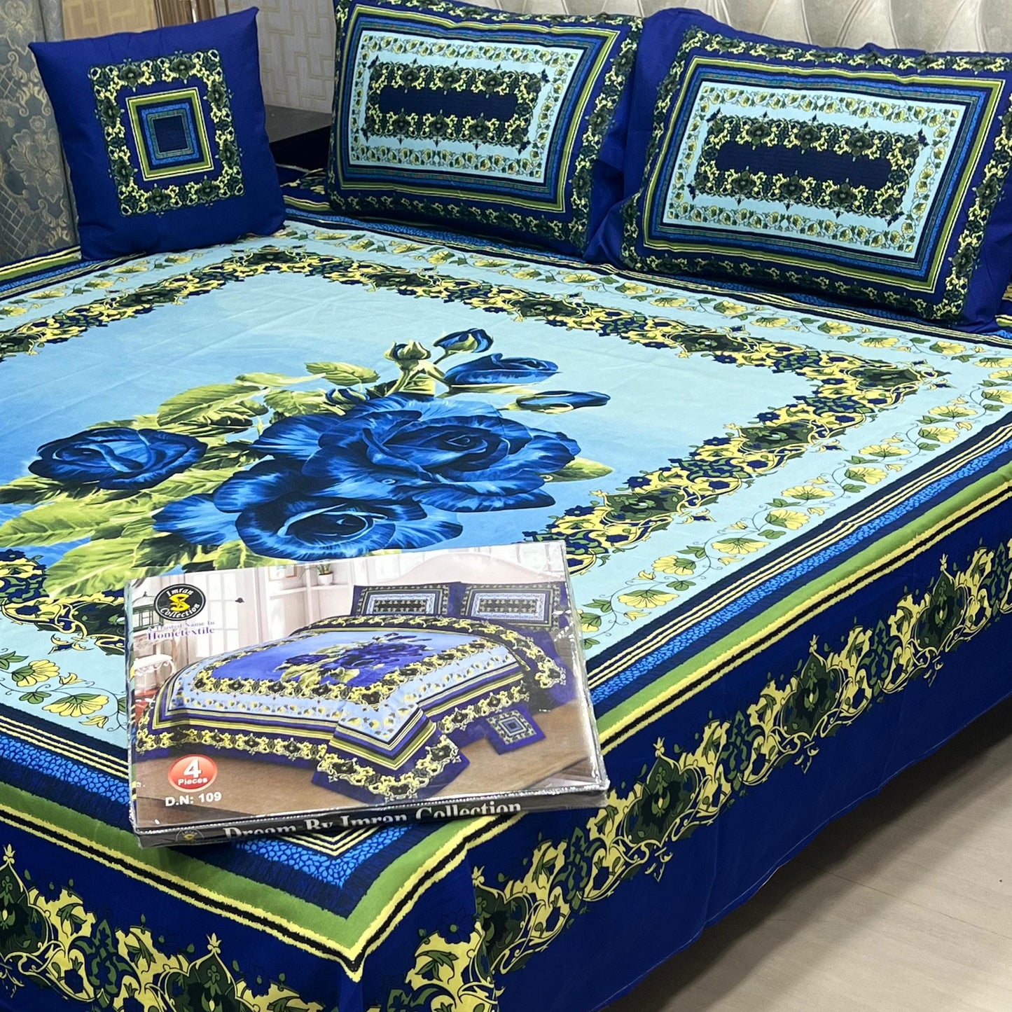 3 D PANEL BEDSHEET CRYSTAL COTTON*