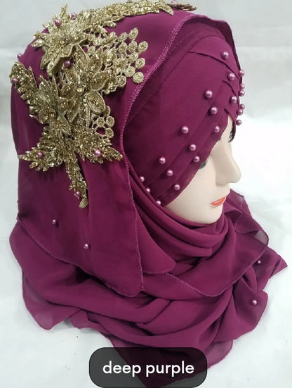 Ladies fancy hijab, Turkish model, elegant for formal occasion