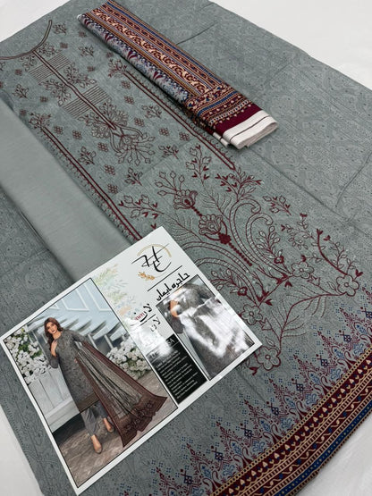 Hajra Eman, (حاجرہ ایمان) Lawn 90/70, Pannel sequence Embroidered 40 design and color