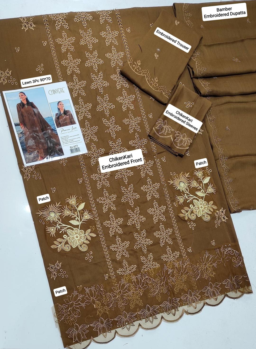 Women's embroidered unstitched dress