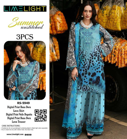 Limelight Banadora printed lawn shirt, trouser & dupatta