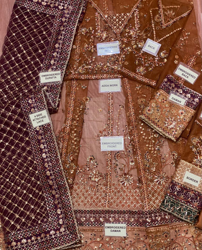 Brand FARASHA*Fabric overview*
Complete Net frock with Shamose Silk trouser
