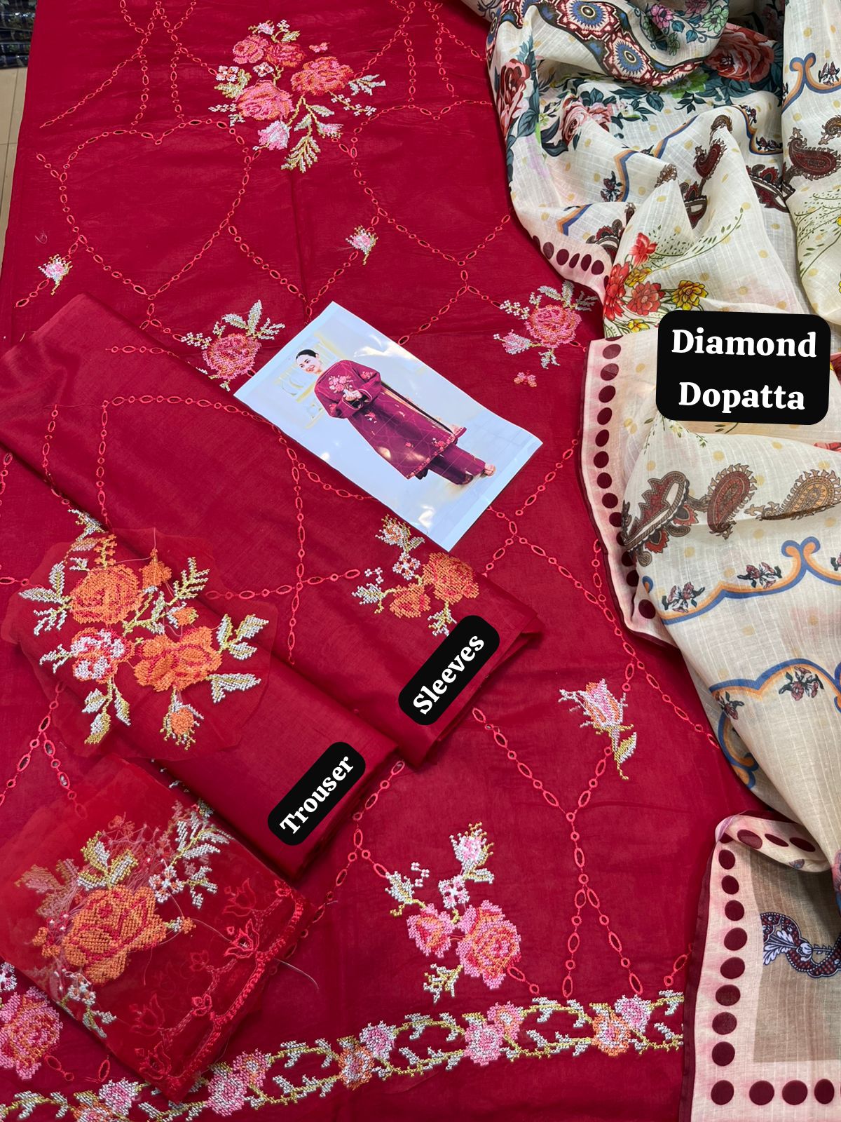 Zarashahjahan Fine Quality with Digital Diamond print Dopatta