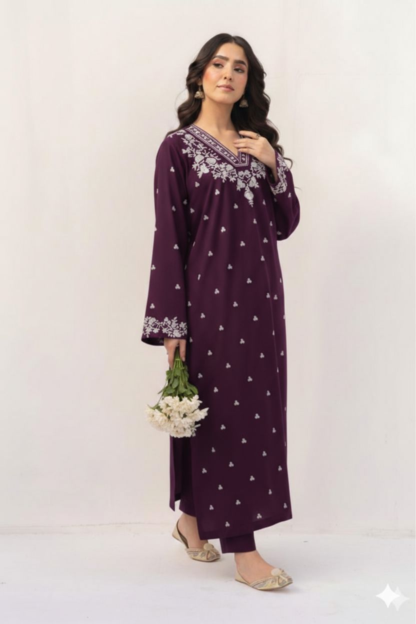 Lawn 2 PC*Embroidered shirt and Sleeves*