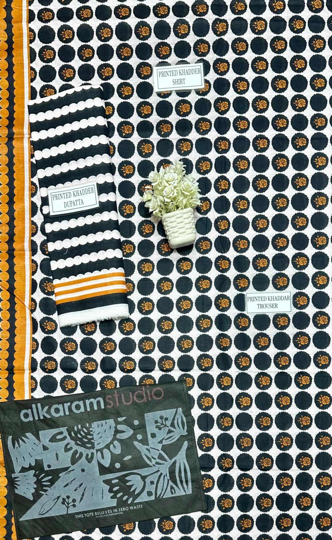 Ladies elegant printed Khaddar 3PCs