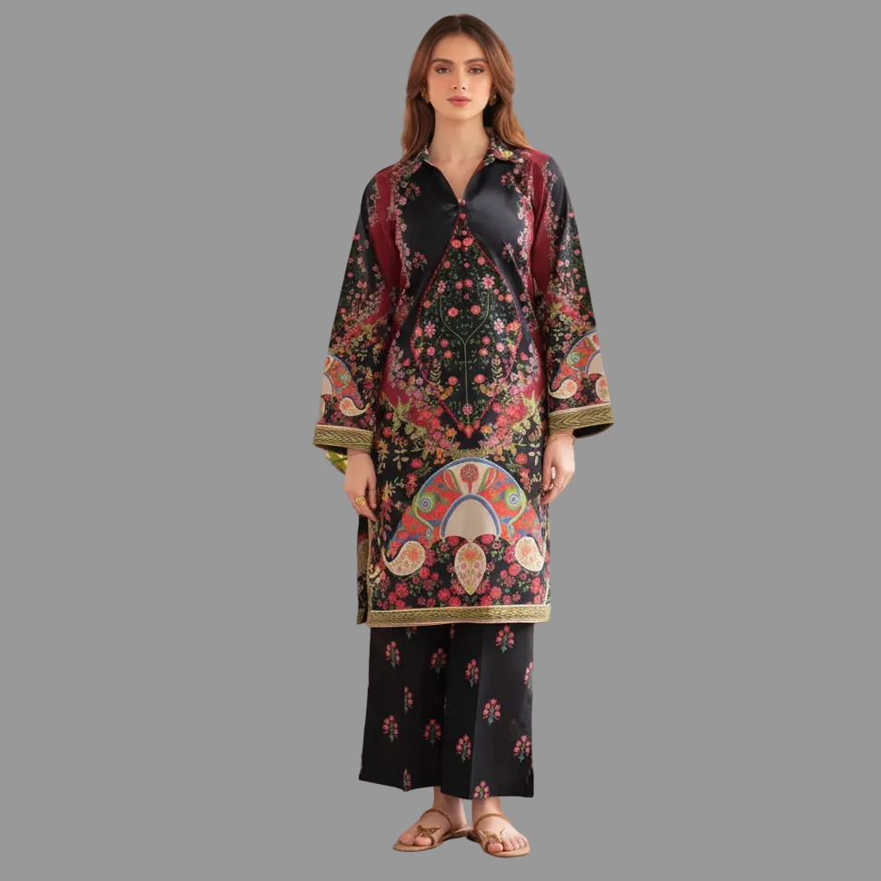 Mahnur,02PCS unstitched suit, lawn 90/88*