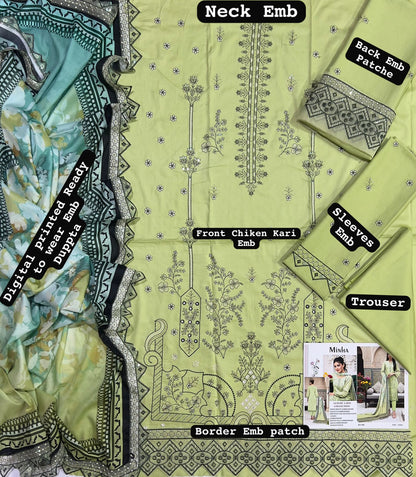 Minha MOST DEMANDING EDITION*03PCS UNSTITCHED SUIT