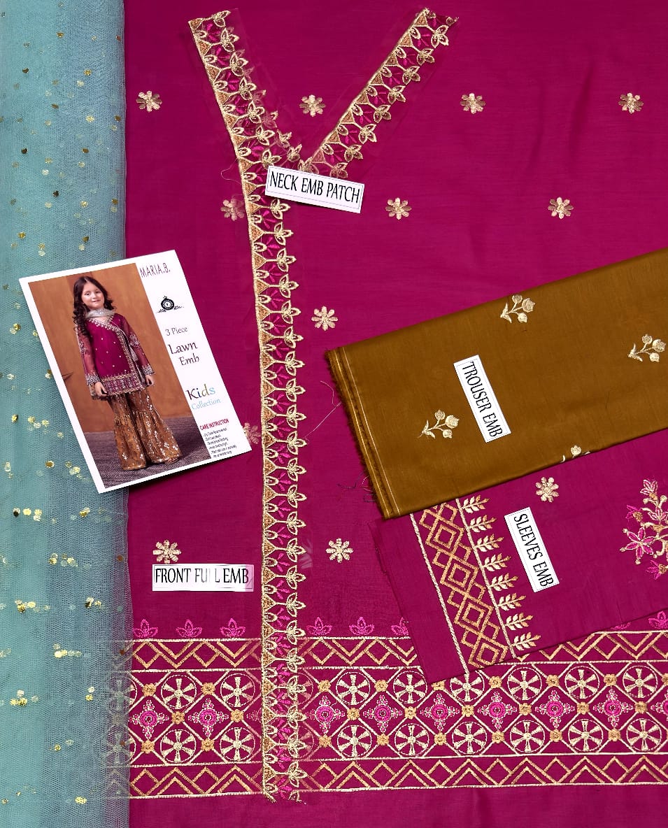 Maria B Summer collection 3pc Lawn fine quality