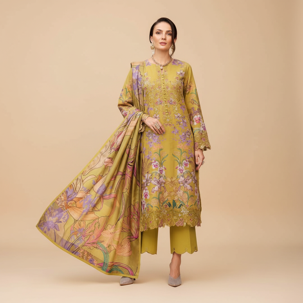 Rang Rasiya, 03PCS unstitched dress, lawn 90/88*