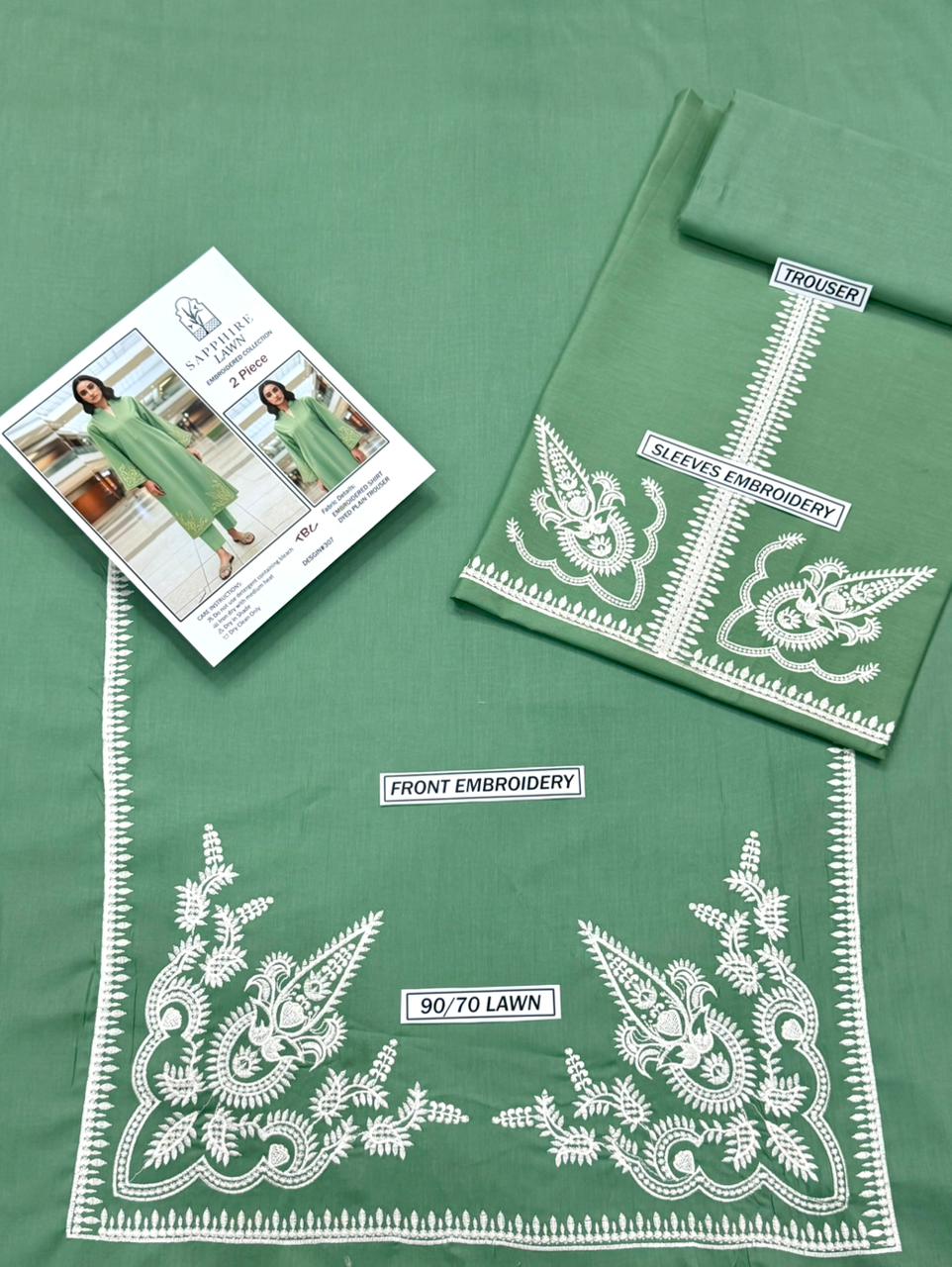 SAPPHIRE, PURE LAWN 2PC EMBROIDERED