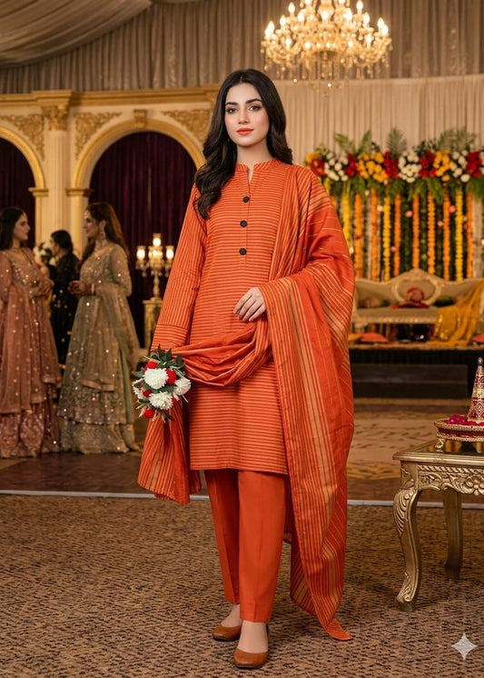 Soft Multani Khaddi Lawn Lining Shirt, 3Pcs
