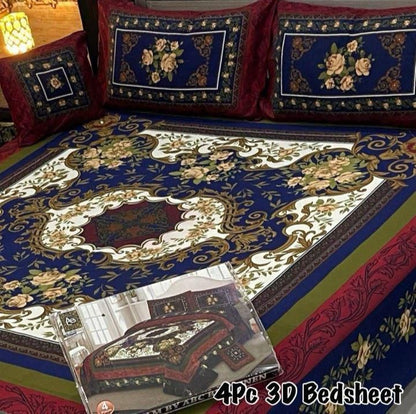 4Pc 3D Panel Bedsheet 25 design
