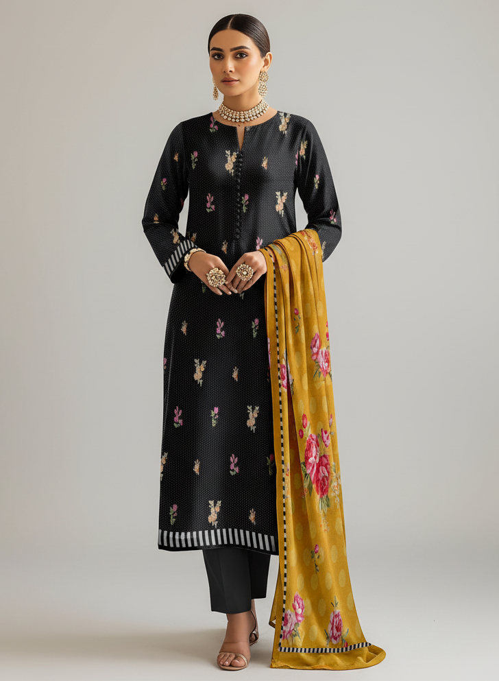 Mausummery,digital lawn shirt, plain dyed trouser,lawn dupatta