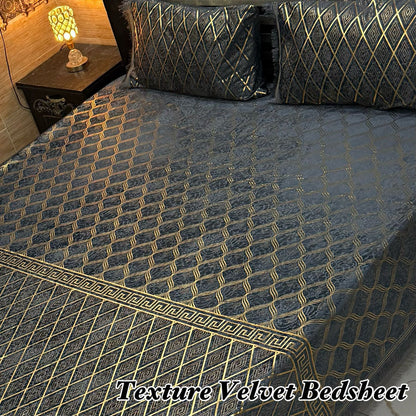 3PC Texture Velvet Bedsheet 25 colour's