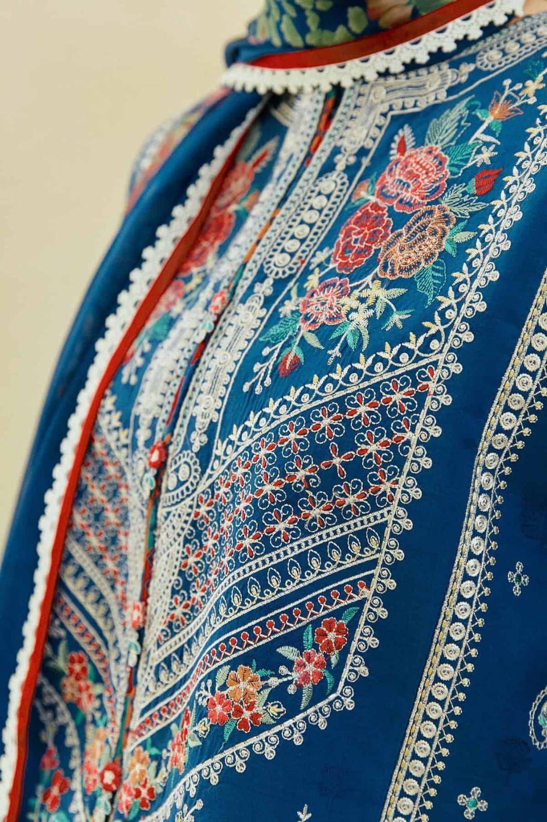 Women embroidered khaddar unstitched 3pcs