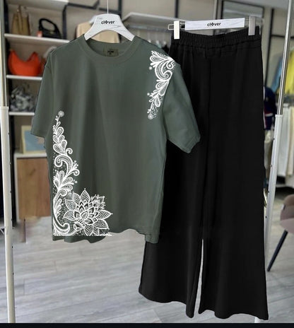 New Cotton Jersey,Flower Printed Night Suits for Girls and Women