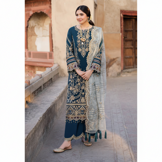 BATIK,3PC DHANAK HEAVY EMBROIDERED SHIRT