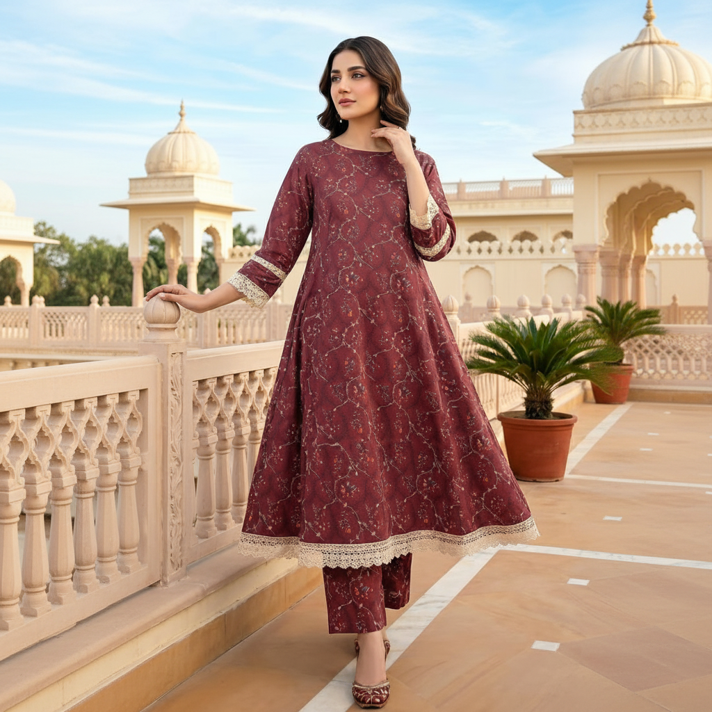 RUPAS, Digital Print Superior Lawn All-Over Print Shirt & Trouser