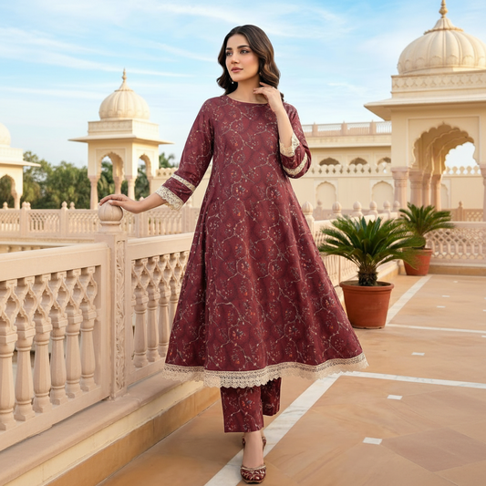 RUPAS, Digital Print Superior Lawn All-Over Print Shirt & Trouser