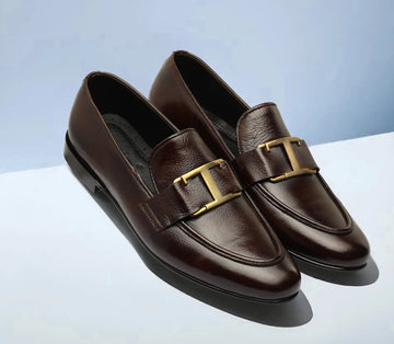 Mild Gold Brown leather shoes