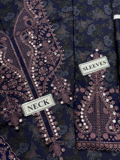 Moghani-printed lawn Suit with Chiffon embroidered Dupatta