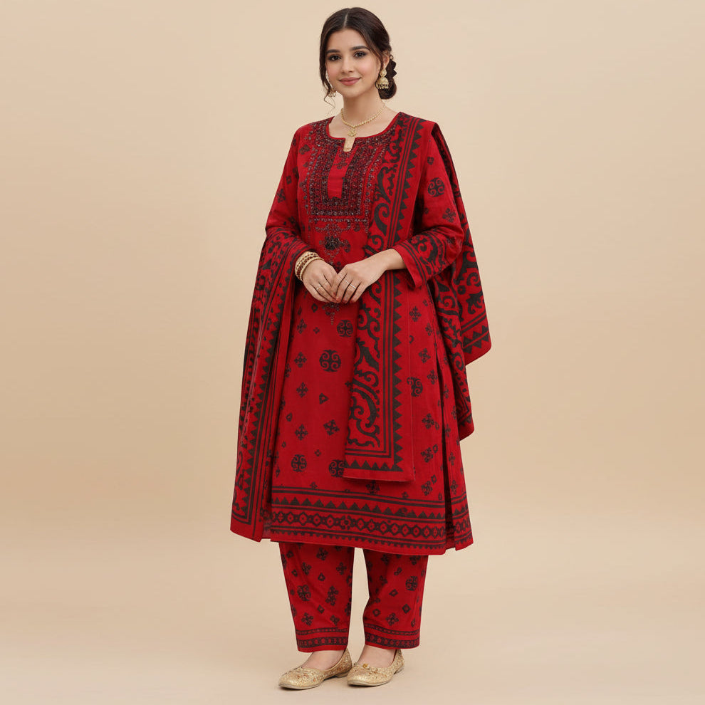 Premium lawn,cotton printed 3-pcs V-Gala Embroidery