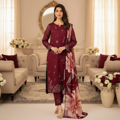 Limelight embroidered lawn