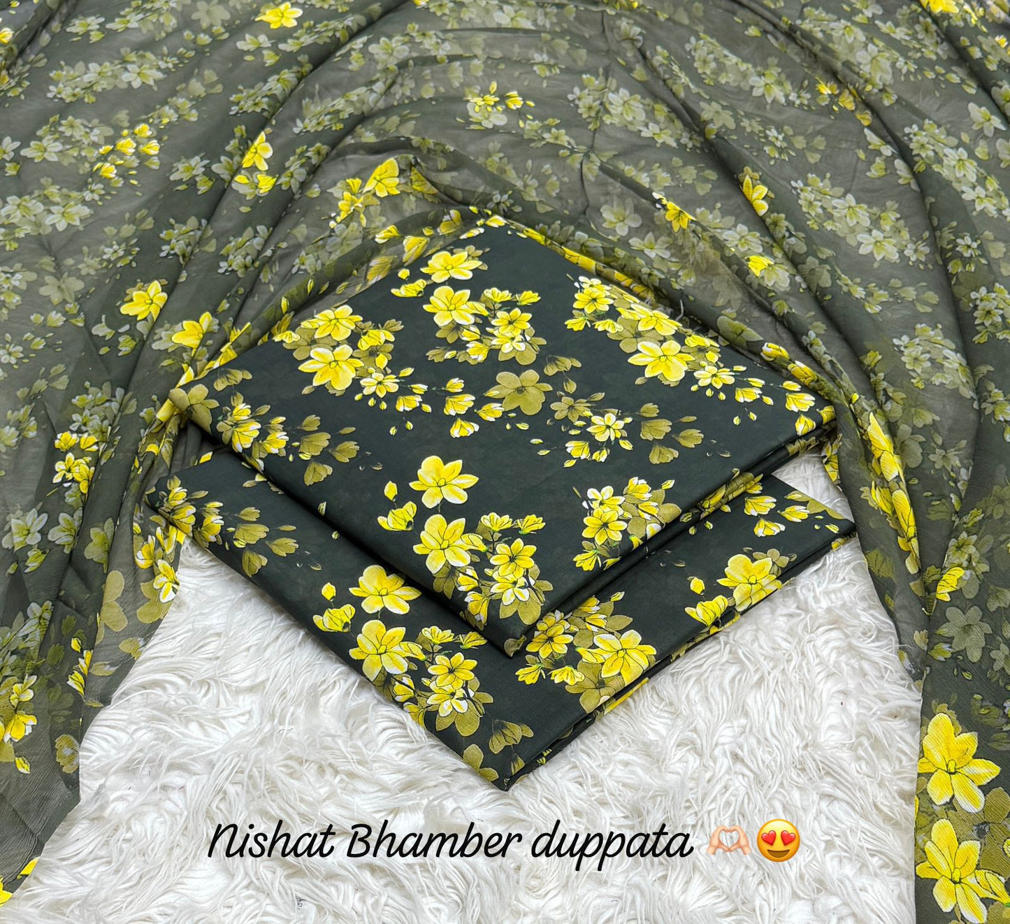Nishat premium Lawn with bhamber dupatta 12 colors