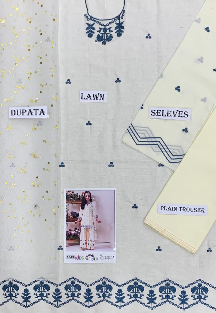 Lawn Eid collection 3pc Kids