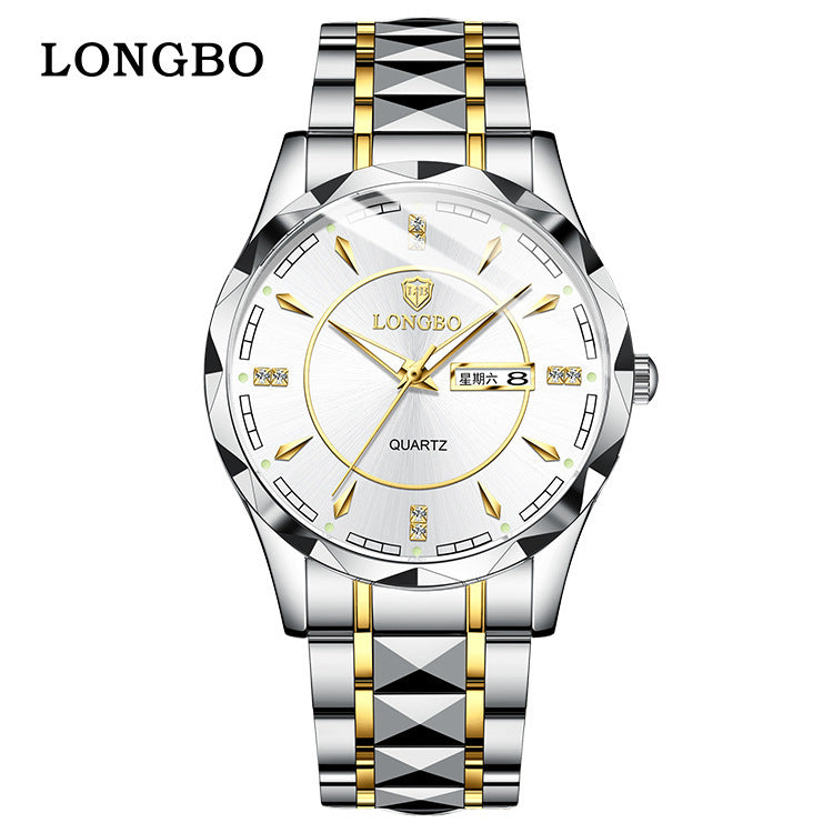 Longbo Brand Men's Quartz Waterproof Watch: Simple Casual Couple Watch.