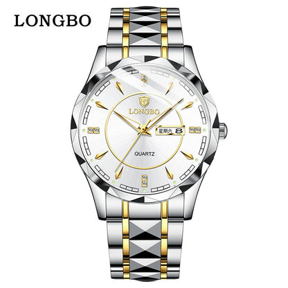 Longbo Brand Men's Quartz Waterproof Watch: Simple Casual Couple Watch.