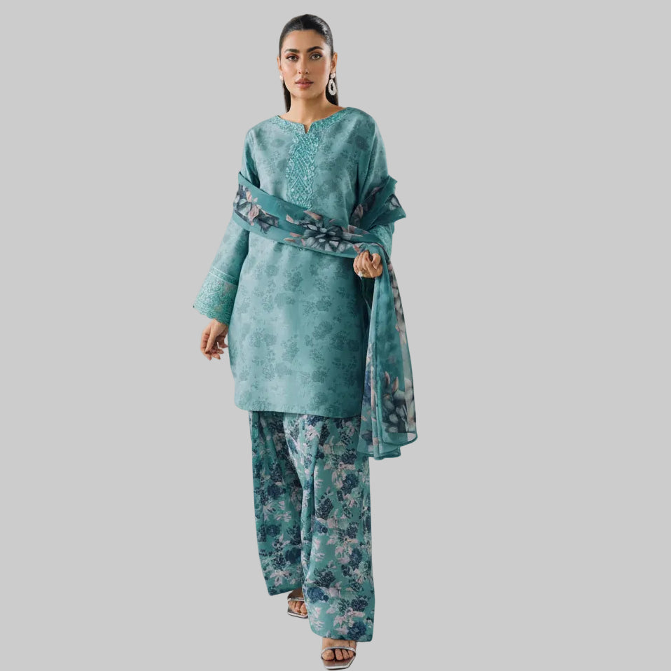 Iznik 03PCS, FABRIC Digital printed Bana Dora Lawn 90/88*