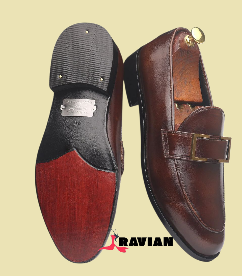 Patina Gold leather shoes