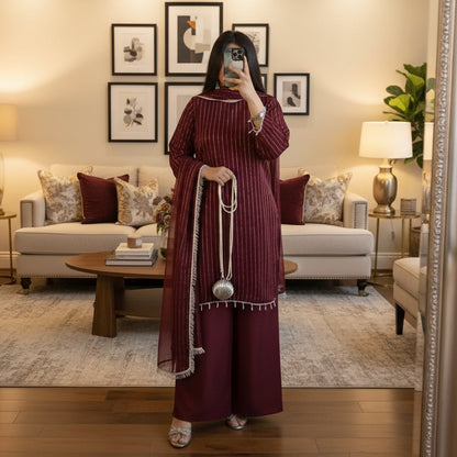 Shamoz silk patchwork suit 3PCS