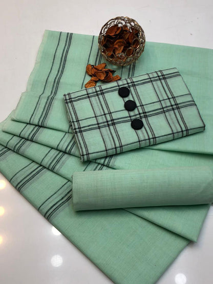Soft Multani Khaddi Lawn Lining Shirt, 3Pcs 7 colors