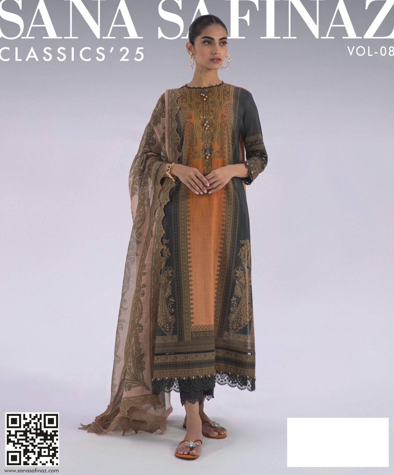 Sana Safinaz, Digital Printed Lawn Shirt 8 colours