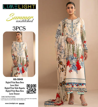 Limelight Banadora printed lawn shirt, trouser & dupatta
