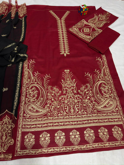 Maria.B,Front Full Heavy Embroidered