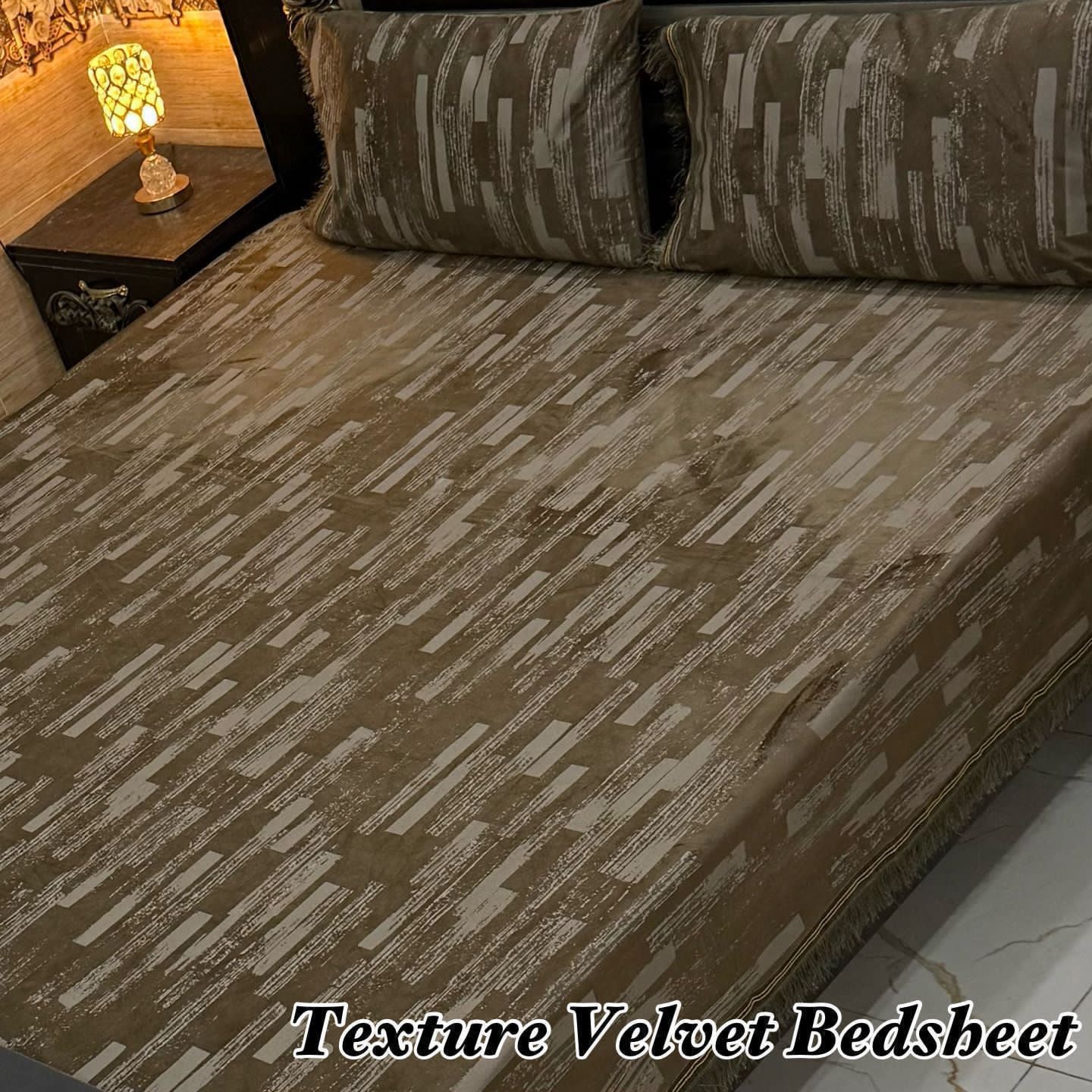 3PC Texture Velvet Bedsheet 25 colour's