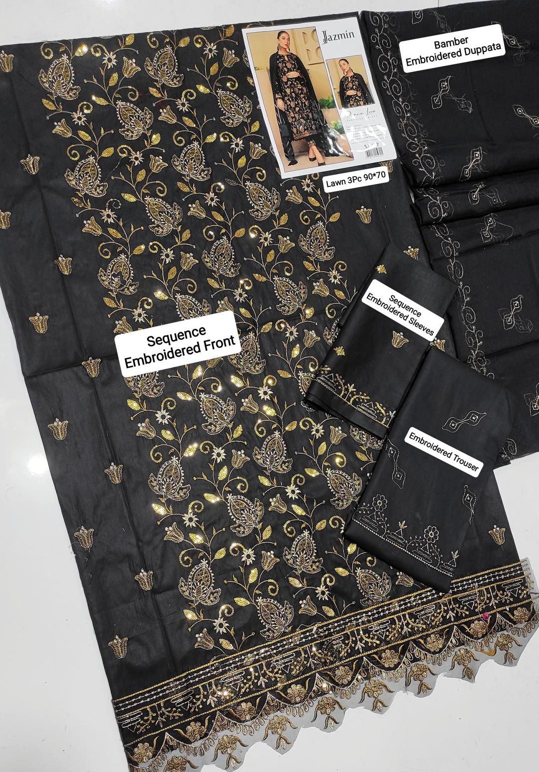 Women's unstitched embroidered dress 3pcs