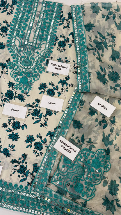 Aneela’s Collection, Fabric Lawn & Chiffon☆