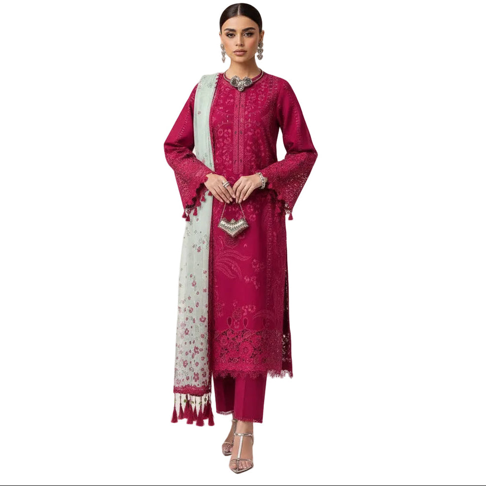 JAZMIN, PURE LAWN HEAVILY  EMBROIDERY WITH RESHAM & THREAD