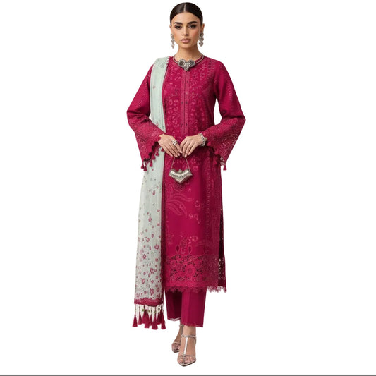 JAZMIN, PURE LAWN HEAVILY  EMBROIDERY WITH RESHAM & THREAD