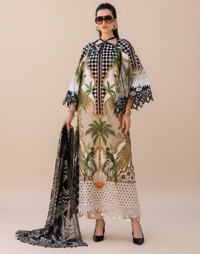 Fine quality Lawn & Chiffon, Embroidered,