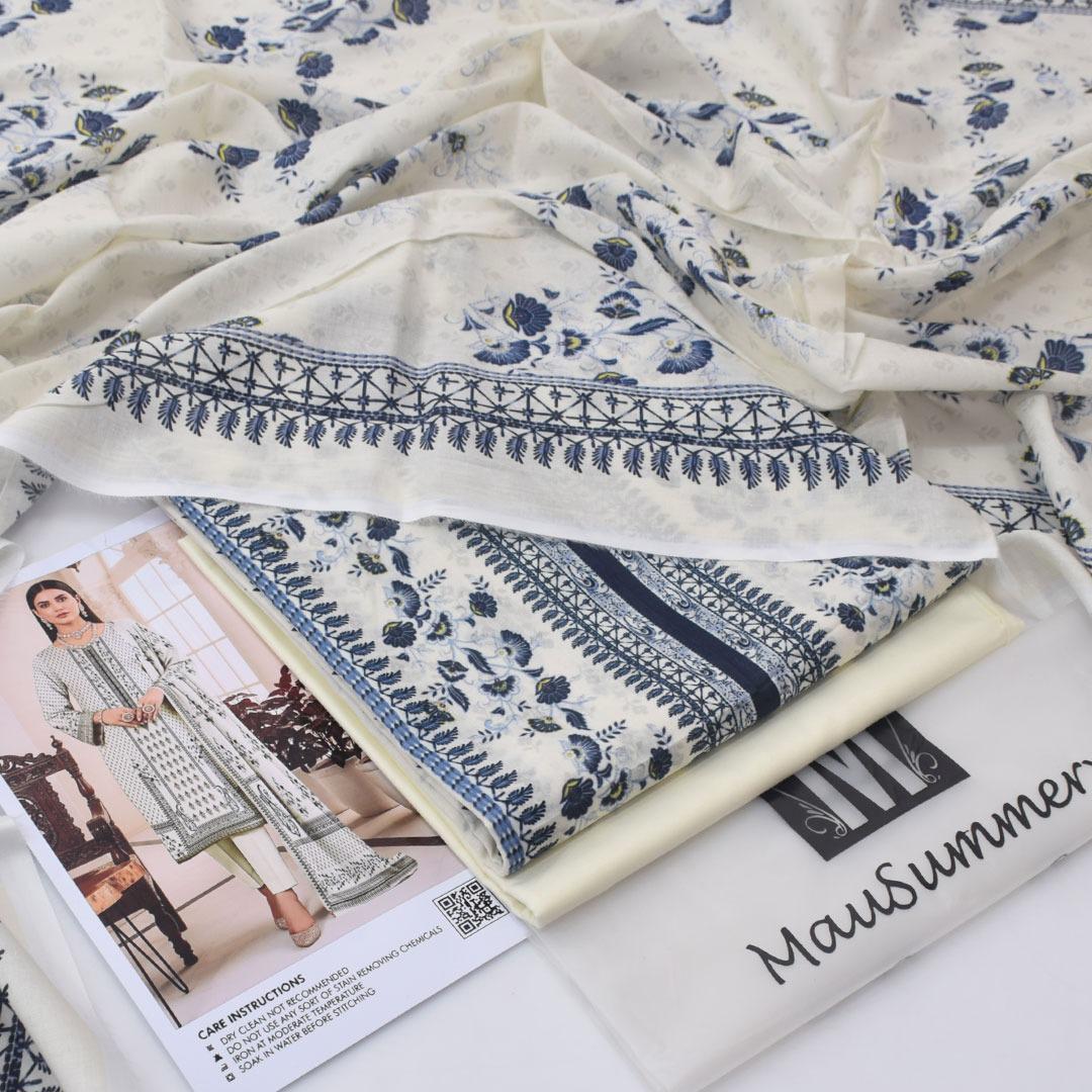 Mausummery,digital lawn shirt, plain dyed trouser,lawn dupatta
