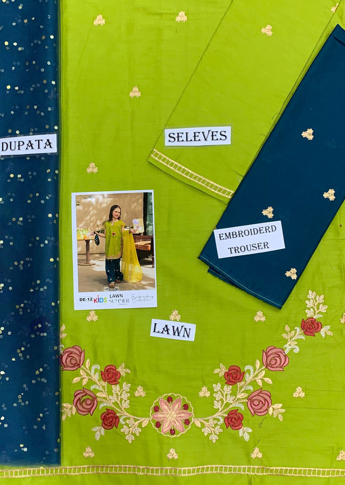 Lawn Eid collection 3pc Kids